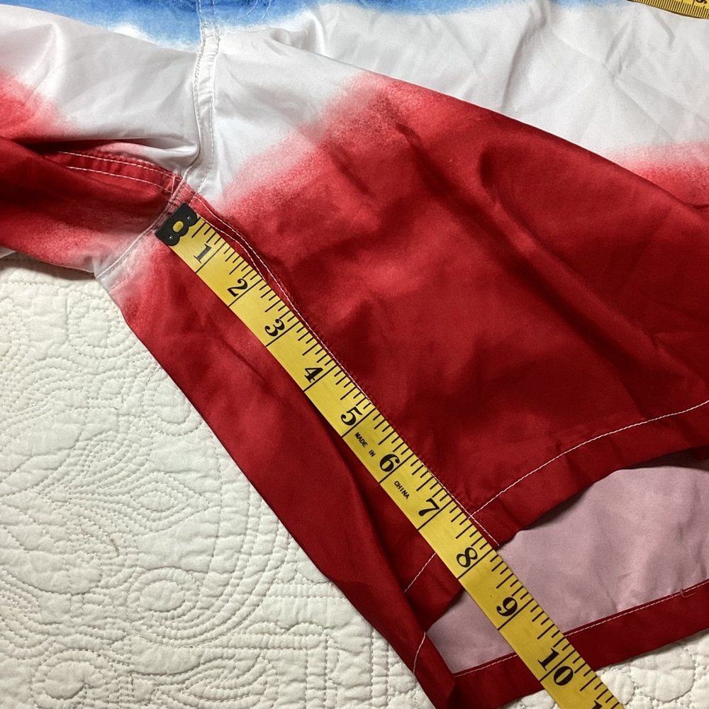 Polo Ralph Lauren Mens Ombre Swim Trunks Size M Red White Blue Tie Pockets Lined - Picture 8 of 15